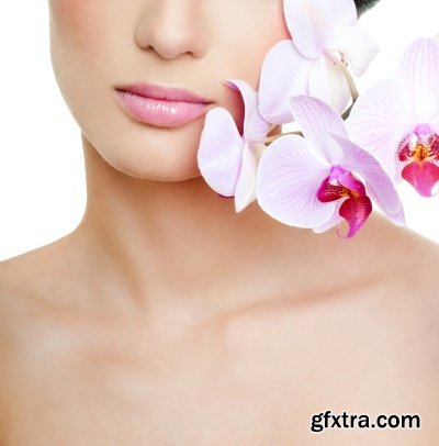 Beautiful Female Face With Flowers 25xJPG
