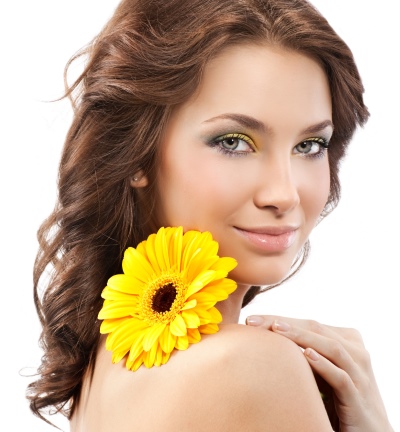 Beautiful Female Face With Flowers 25xJPG