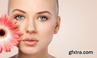 Beautiful Female Face With Flowers 25xJPG