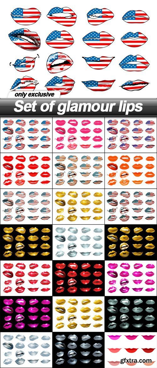 Set of Glamour Lips 21xEPS