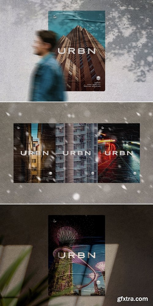 Pixelbuddha - Glued Poster Mockup Scenes 2397