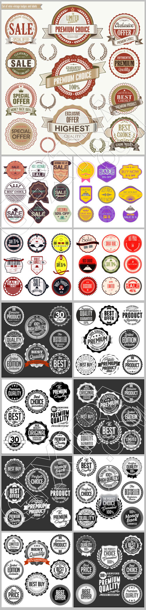 Retro Vintage Badges and Labels 13xEPS