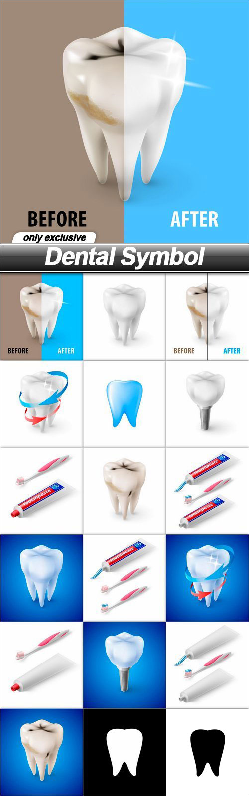 Dental Symbols 18xEPS