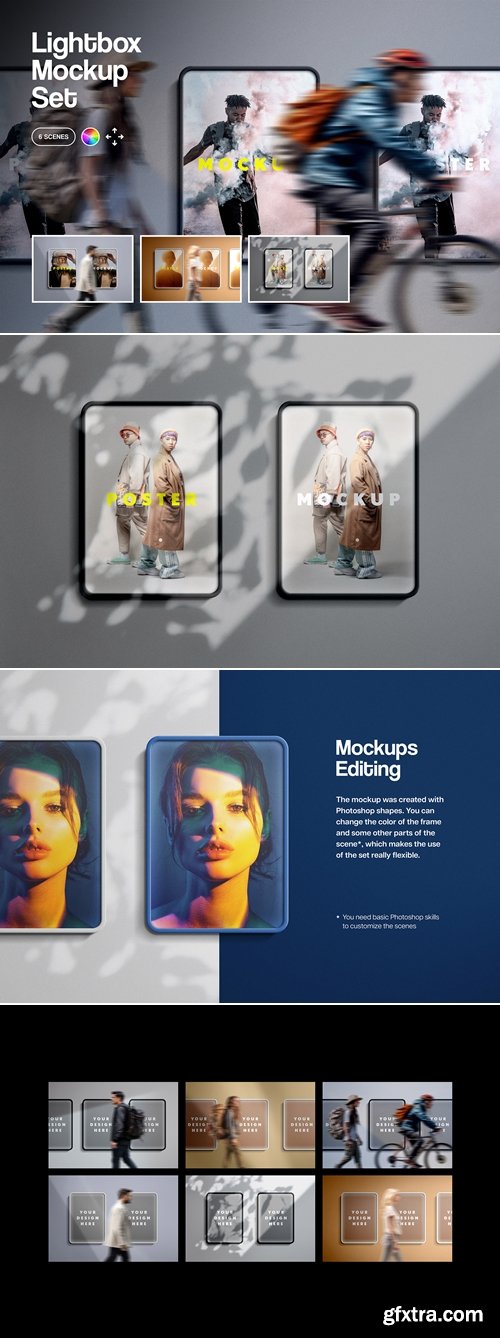 Pixelbuddha - Lightbox Poster Mockup Set 1166