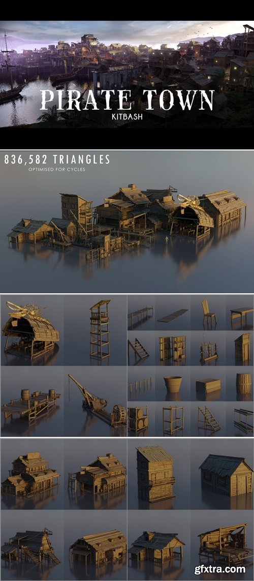Artstation - Pirate Town - Kitbash