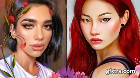 Udemy - Draw a Digital Portraits in Photoshop Woman Illustrations