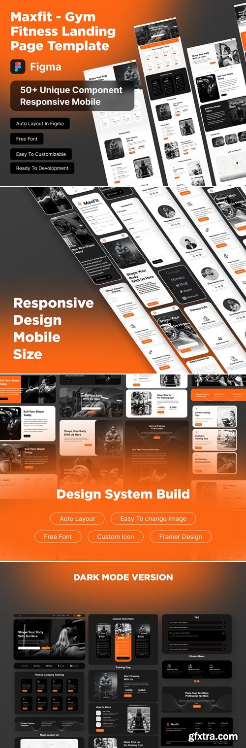 Maxfit - Gym Fitness Landing Page Template Ui Kit