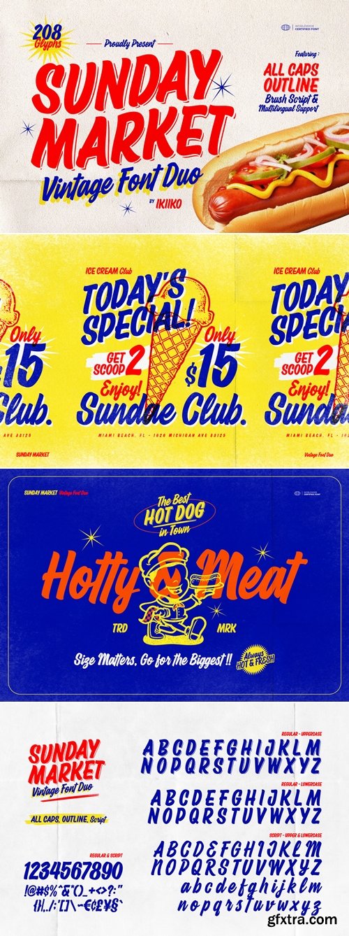 CreativeMarket - Sunday Market - Vintage Font Duo
