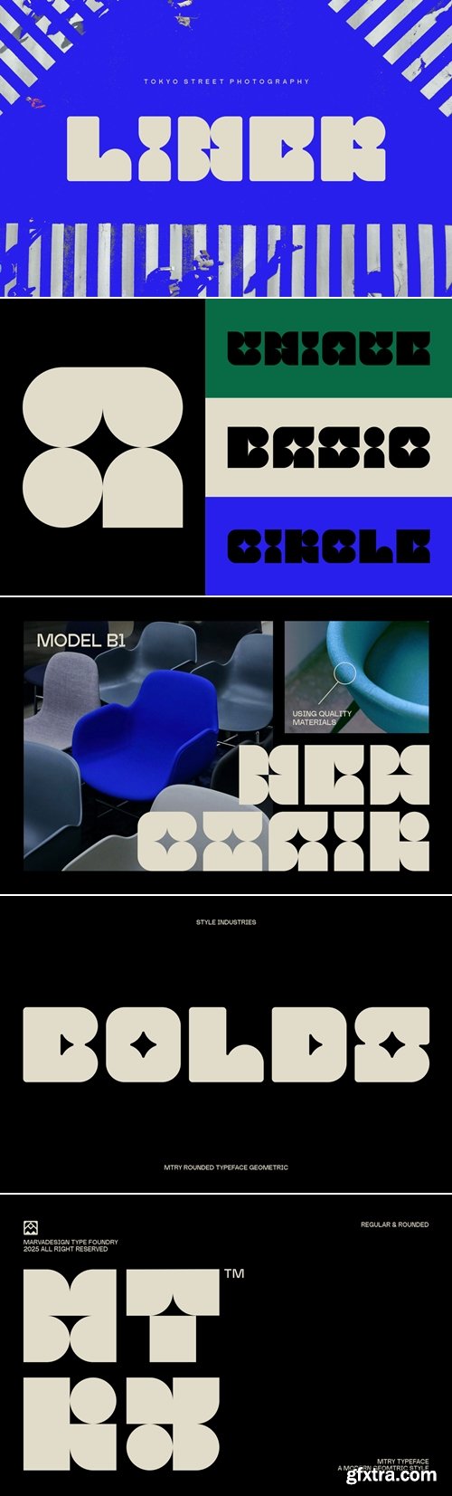 Mtry - Geometric Experimental Font