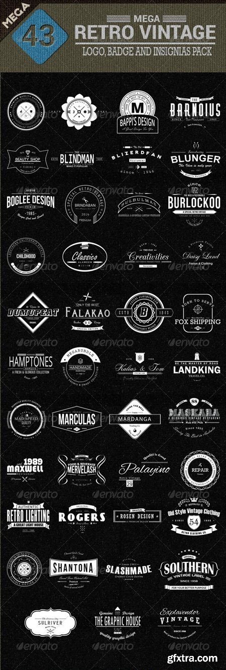 43 Mega Retro Vintage, Logo, Badge and Insignias 8234626