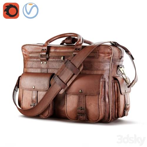 '3dsky Pro - Everett Large Leather Pilot Briefcase Bag'