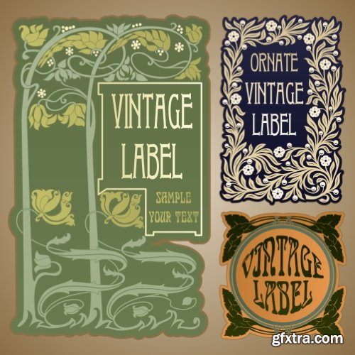Art Nouveau Vector Labels & Covers 36xSVG Art Nouveau Vector Labels & Covers 36xSVG
