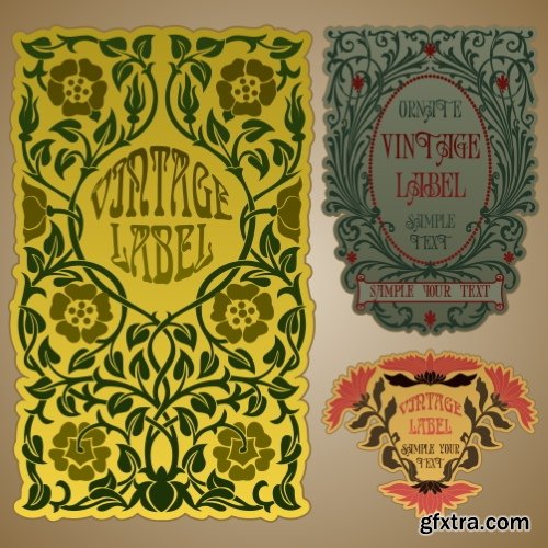Art Nouveau Vector Labels & Covers 36xSVG Art Nouveau Vector Labels & Covers 36xSVG