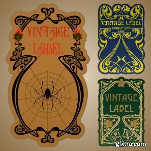Art Nouveau Vector Labels & Covers 36xSVG Art Nouveau Vector Labels & Covers 36xSVG