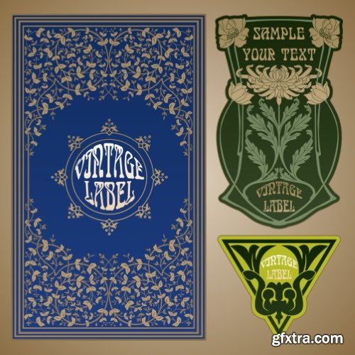 Art Nouveau Vector Labels & Covers 36xSVG Art Nouveau Vector Labels & Covers 36xSVG