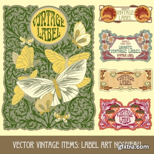 Art Nouveau Vector Labels & Covers 36xSVG Art Nouveau Vector Labels & Covers 36xSVG