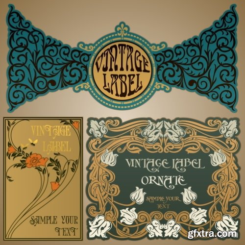Art Nouveau Vector Labels & Covers 36xSVG Art Nouveau Vector Labels & Covers 36xSVG