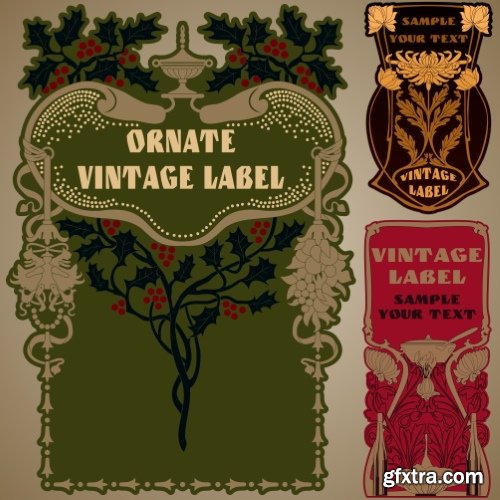 Art Nouveau Vector Labels & Covers 36xSVG Art Nouveau Vector Labels & Covers 36xSVG