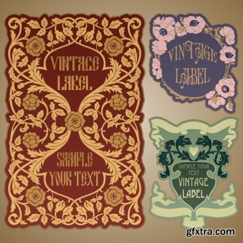Art Nouveau Vector Labels & Covers 36xSVG Art Nouveau Vector Labels & Covers 36xSVG