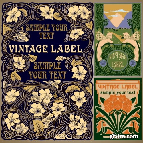 Art Nouveau Vector Labels & Covers 36xSVG Art Nouveau Vector Labels & Covers 36xSVG
