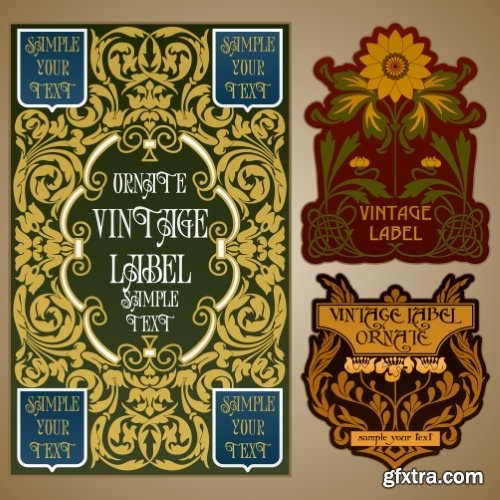 Art Nouveau Vector Labels & Covers 36xSVG Art Nouveau Vector Labels & Covers 36xSVG