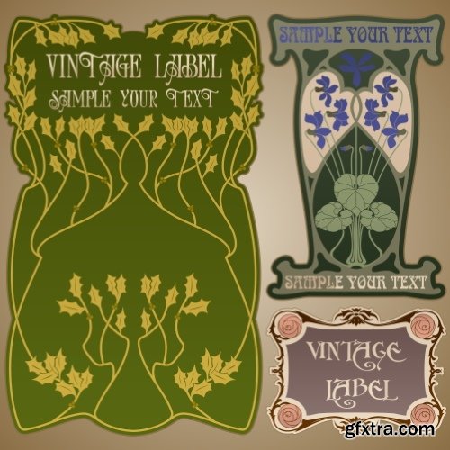 Art Nouveau Vector Labels & Covers 36xSVG Art Nouveau Vector Labels & Covers 36xSVG