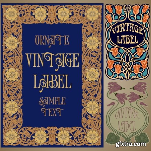 Art Nouveau Vector Labels & Covers 36xSVG Art Nouveau Vector Labels & Covers 36xSVG