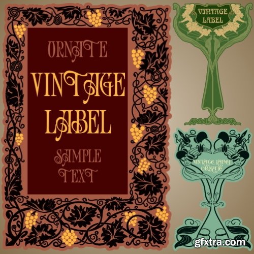 Art Nouveau Vector Labels & Covers 36xSVG Art Nouveau Vector Labels & Covers 36xSVG