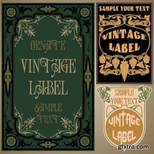 Art Nouveau Vector Labels & Covers 36xSVG Art Nouveau Vector Labels & Covers 36xSVG
