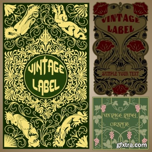 Art Nouveau Vector Labels & Covers 36xSVG Art Nouveau Vector Labels & Covers 36xSVG