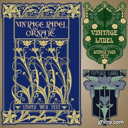 Art Nouveau Vector Labels & Covers 36xSVG Art Nouveau Vector Labels & Covers 36xSVG