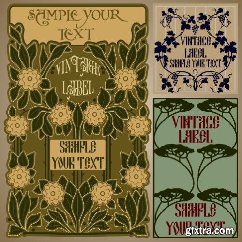 Art Nouveau Vector Labels & Covers 36xSVG Art Nouveau Vector Labels & Covers 36xSVG