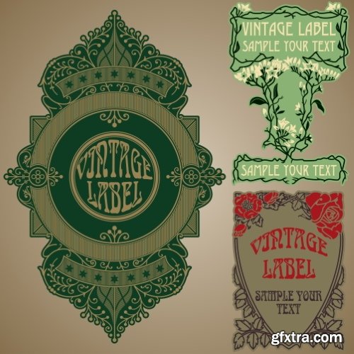 Art Nouveau Vector Labels & Covers 36xSVG Art Nouveau Vector Labels & Covers 36xSVG