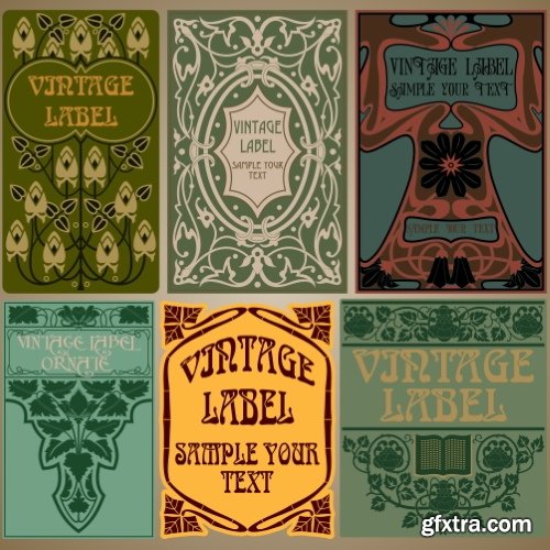 Art Nouveau Vector Labels & Covers 36xSVG Art Nouveau Vector Labels & Covers 36xSVG