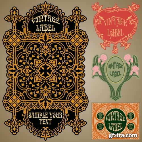 Art Nouveau Vector Labels & Covers 36xSVG Art Nouveau Vector Labels & Covers 36xSVG