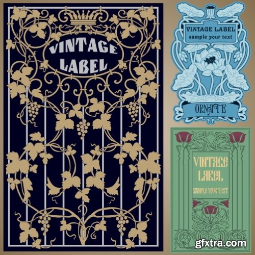 Art Nouveau Vector Labels & Covers 36xSVG Art Nouveau Vector Labels & Covers 36xSVG