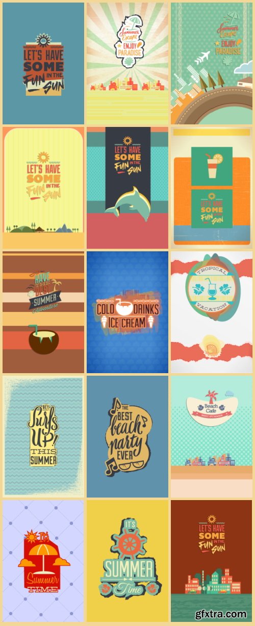 Summer Illustrations Pack 102xEPS