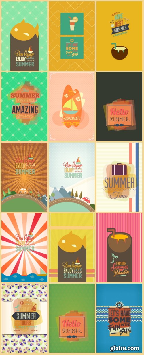 Summer Illustrations Pack 102xEPS