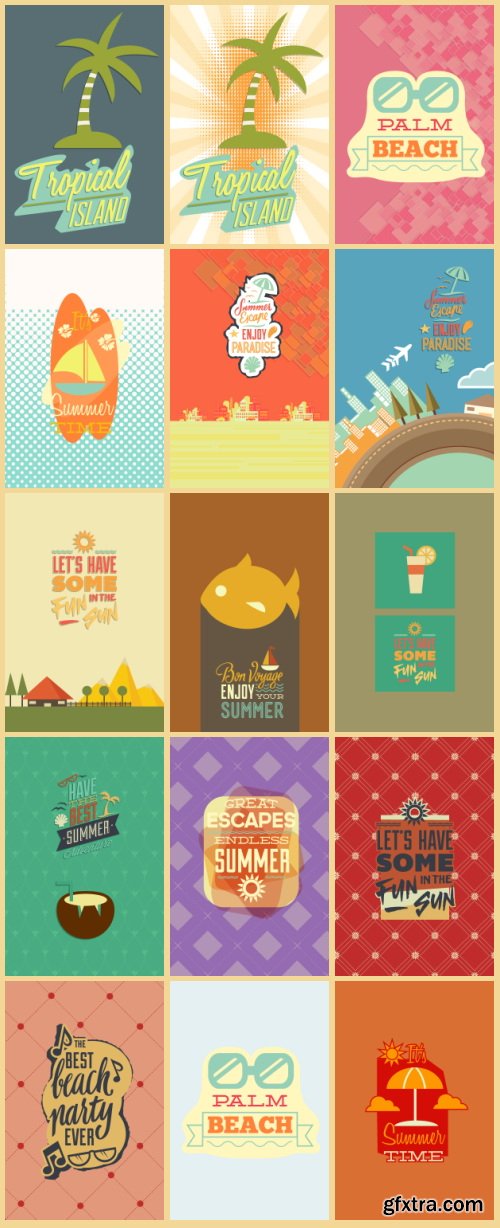 Summer Illustrations Pack 102xEPS