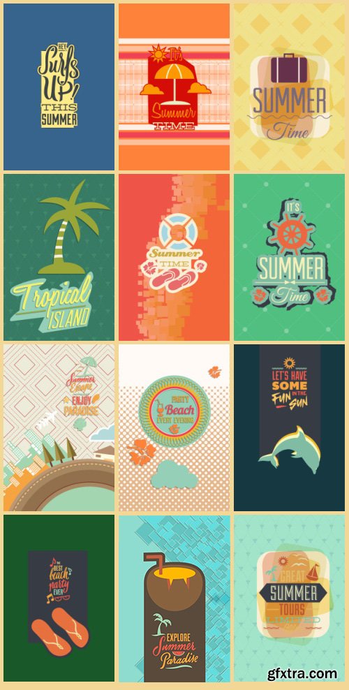 Summer Illustrations Pack 102xEPS