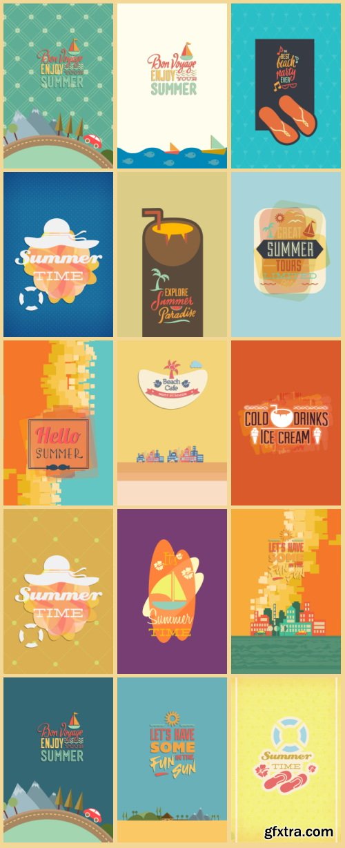 Summer Illustrations Pack 102xEPS