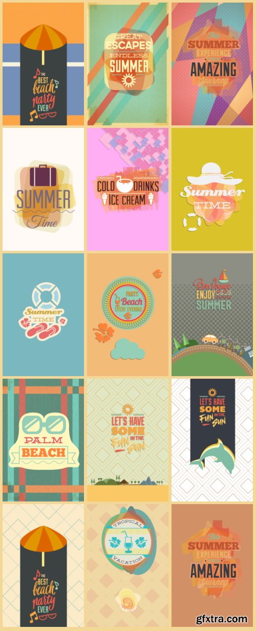 Summer Illustrations Pack 102xEPS