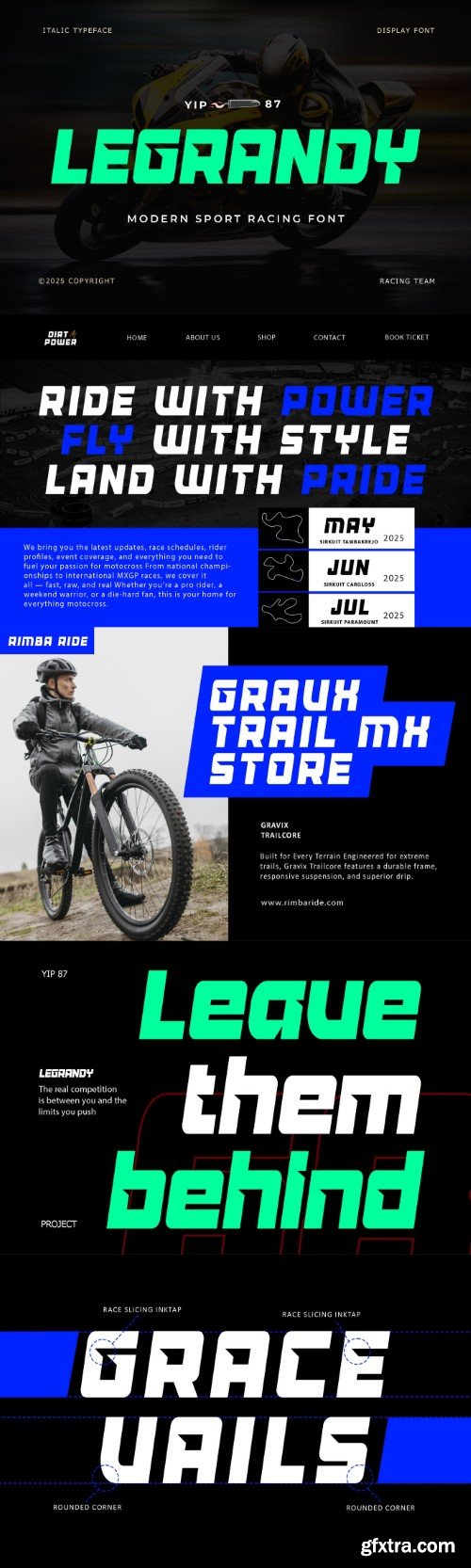Legrandy - Bold Speed Racing Sport Sans Font