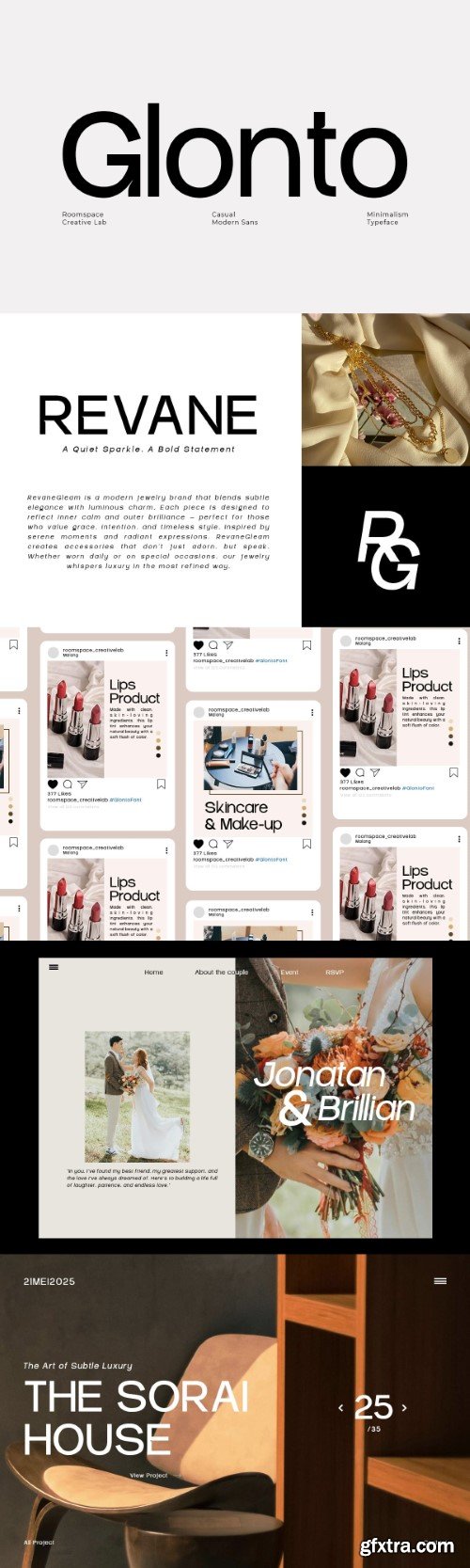 Glonto - Minimalist Typeface for Branding Font