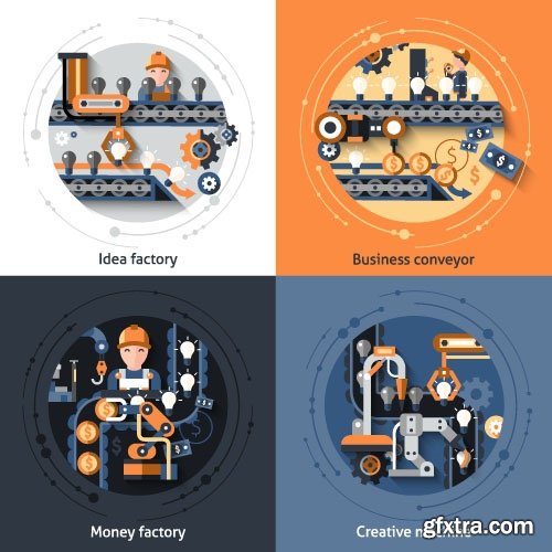 Business Process Success Elements #2 Flat Collection 25xEPS