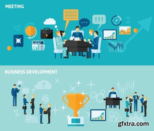 Business Process Success Elements #2 Flat Collection 25xEPS