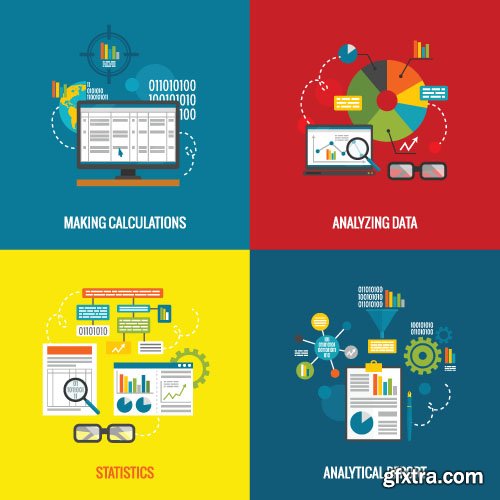 Business Process Success Elements #1 Flat Collection 25xEPS