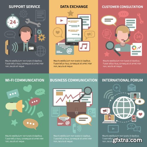 Business Process Success Elements #1 Flat Collection 25xEPS