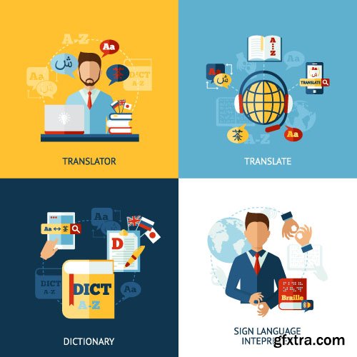 Business Process Success Elements #1 Flat Collection 25xEPS