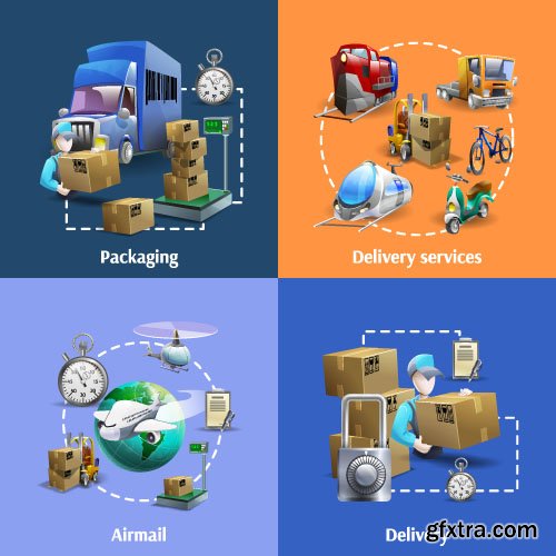 Business Process Success Elements #1 Flat Collection 25xEPS